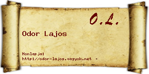 Odor Lajos névjegykártya